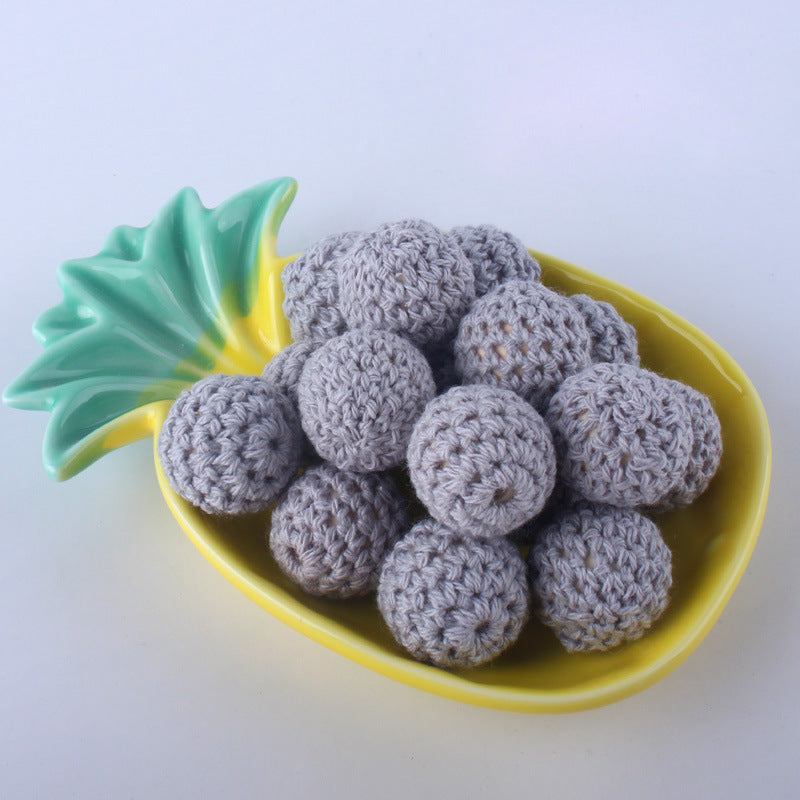 Wholesale 10PCS 16mm Wooden Cotton Thread Crochet Yarn Balls